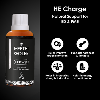 Couple Wellness Combo – HE Charge for Men & She Desire for Women | Energy, Stamina & Vitality Support Drops - 30ml Each