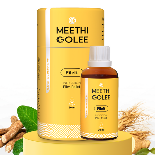 Pileft Homeopathy Medicine for Piles | Homeopathic Drops for Bavasir, Hemorrhoids, Pain, Bleeding & Itching | Digestive Support | 30ml