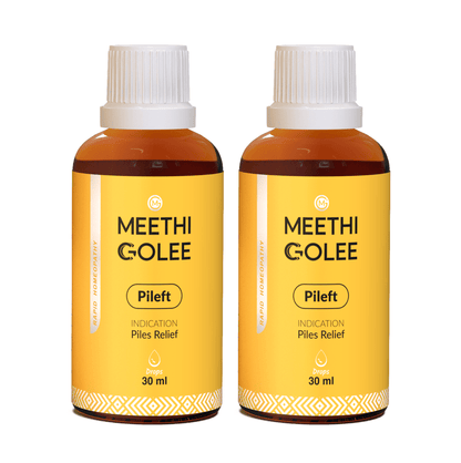 Pileft Advanced Homeopathy 2.0 for Piles & Fissure Comfort Support | Oral Drops | 30ml - Meethi Golee