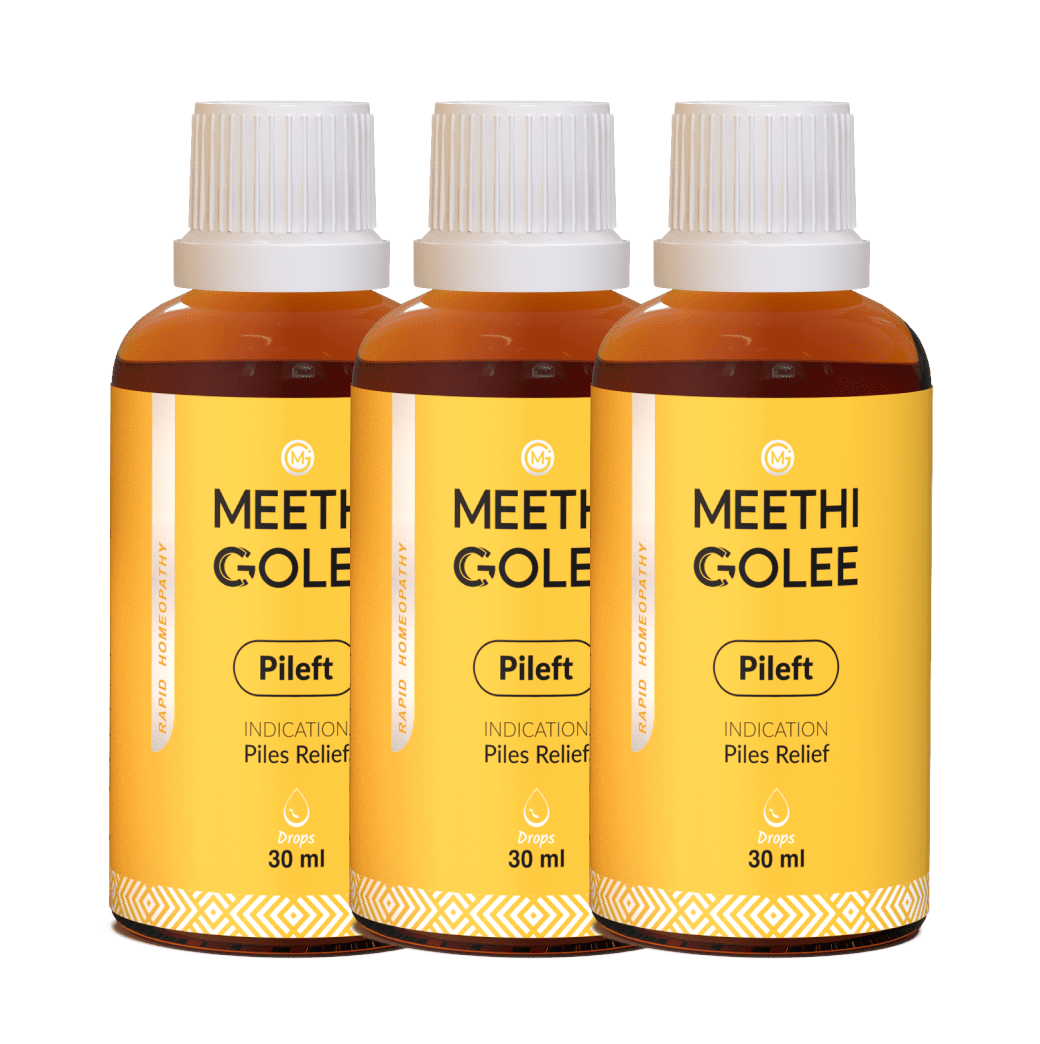 Pileft Advanced Homeopathy 2.0 for Piles & Fissure Comfort Support | Oral Drops | 30ml - Meethi Golee